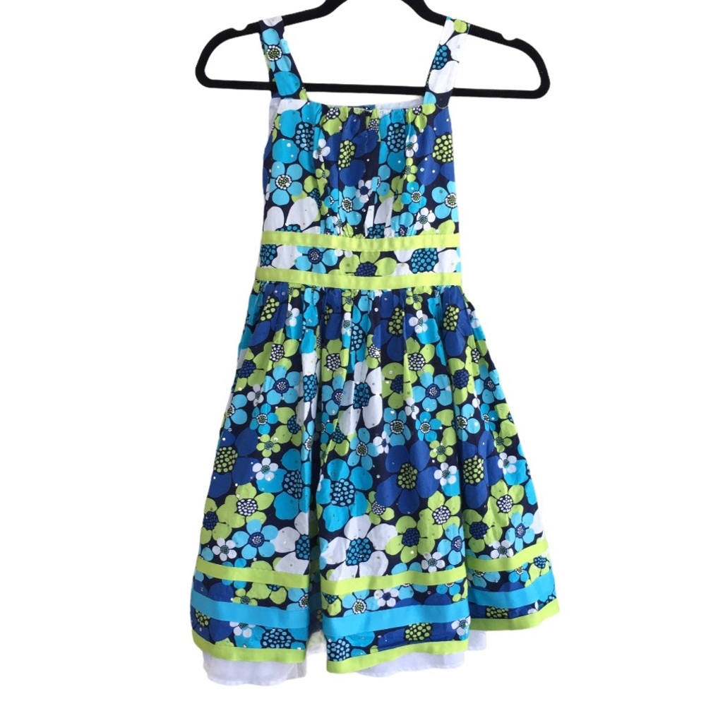 JENNY & ME Blue Green Floral Dress